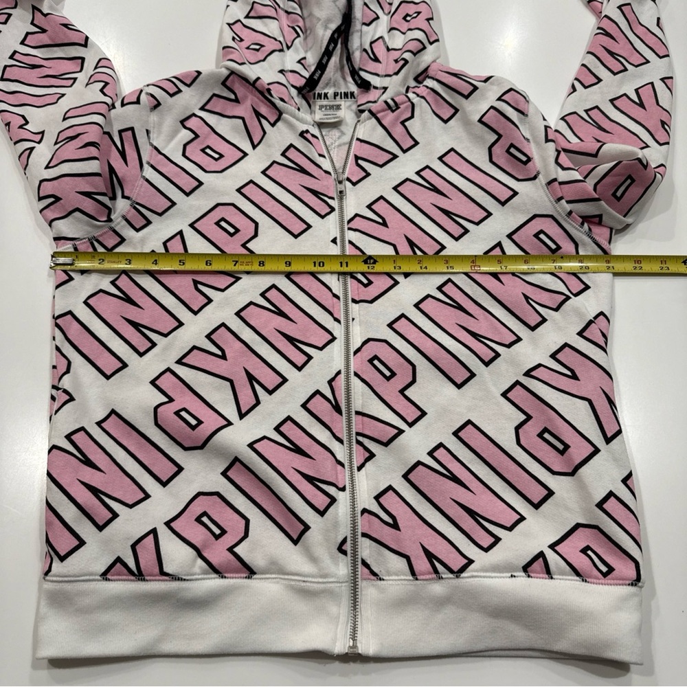 VICTORIA'S SECRET PINK GRAPHIC HOODIE FASHION SHOW FULL ZIP size L - Picture 8 of 12
